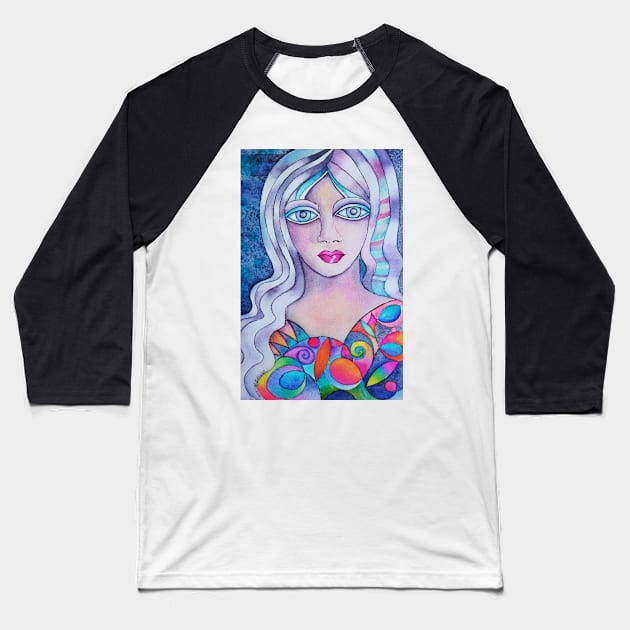 Abstract girl Baseball T-Shirt by karincharlotte